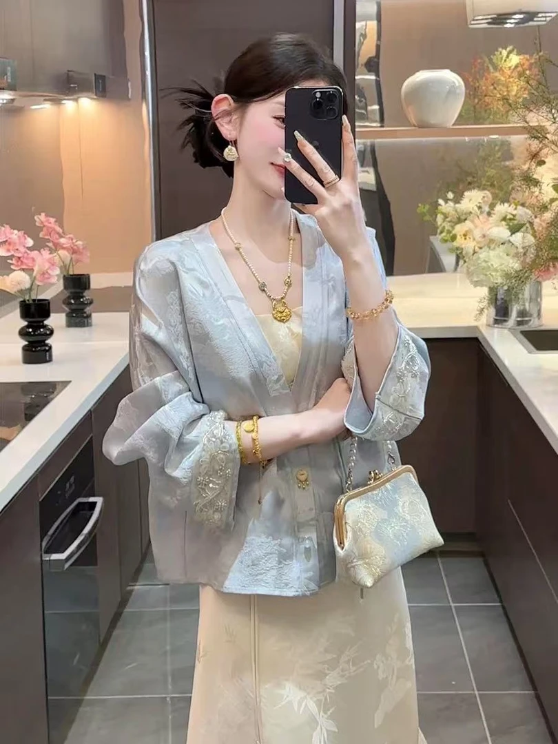 013新中式三醋酸半裙