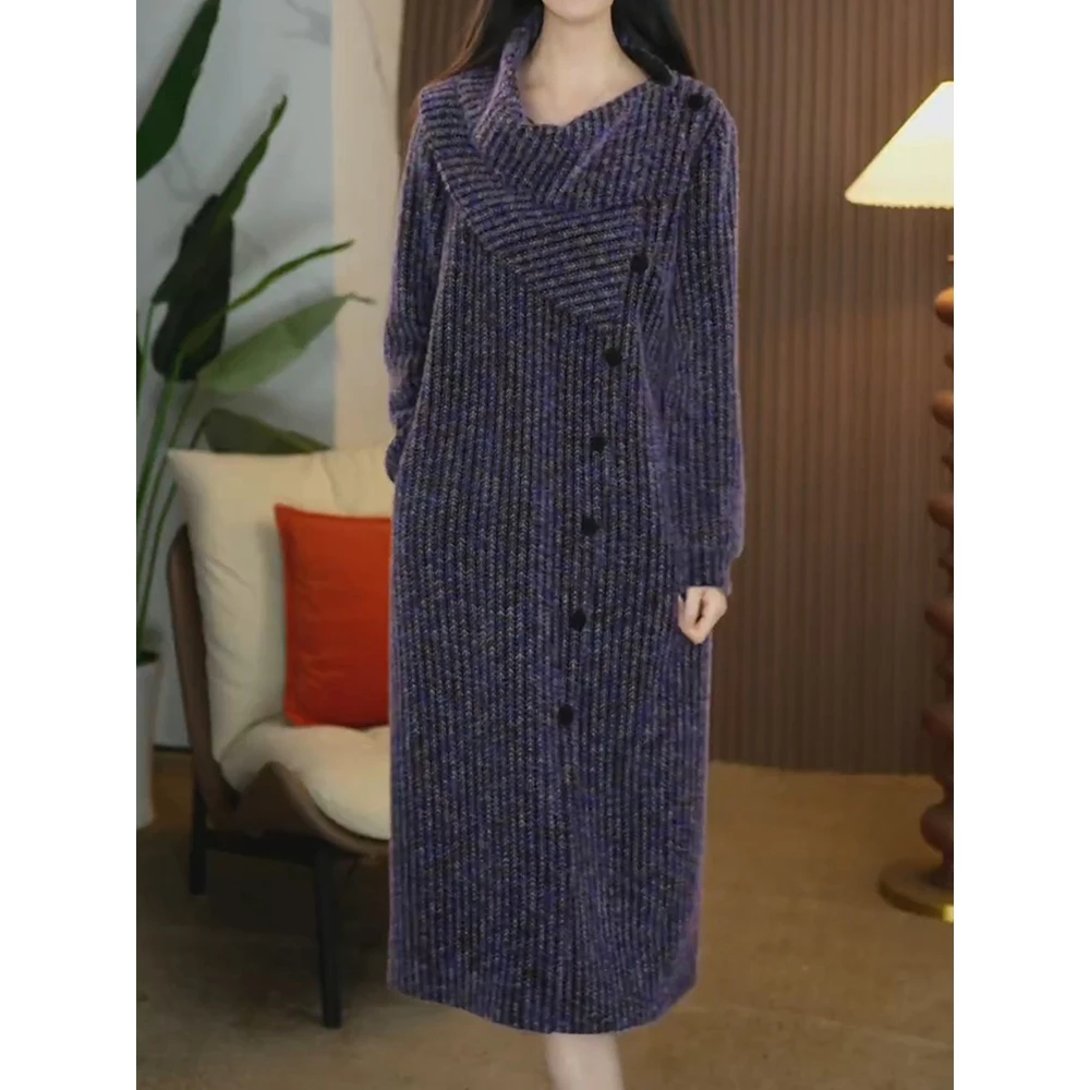 名媛风高贵气质设计时尚通勤纯色直筒连衣裙女2025新轻奢宽松显瘦