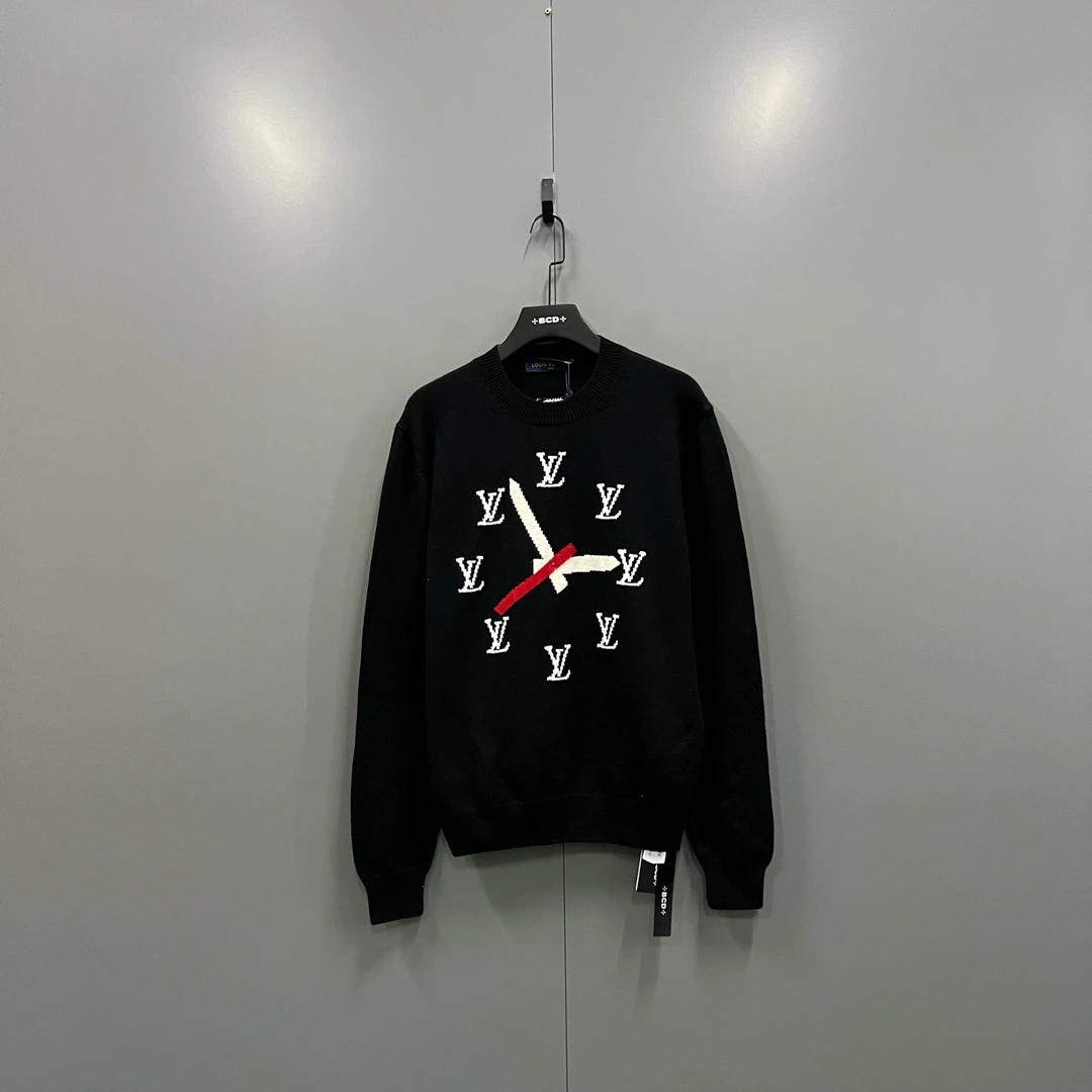 未使用 LouisVuitton/路易威登 （ll）钟表嵌花毛衣 M码/全新013811