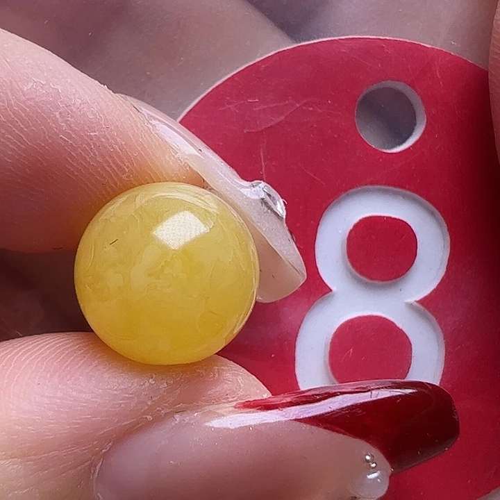 蜜蜡未镶嵌珠宝奇石10.3mm鸡油黄圆珠