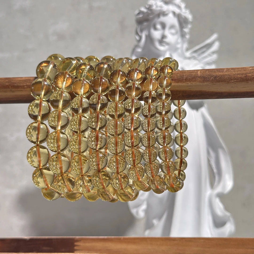 天然巴西黄水晶手串 多样性发其一 H169