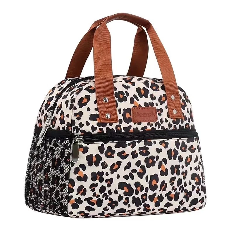 手提尼龙牛津豹纹冰包保温包便当包！尺寸 26 20 14