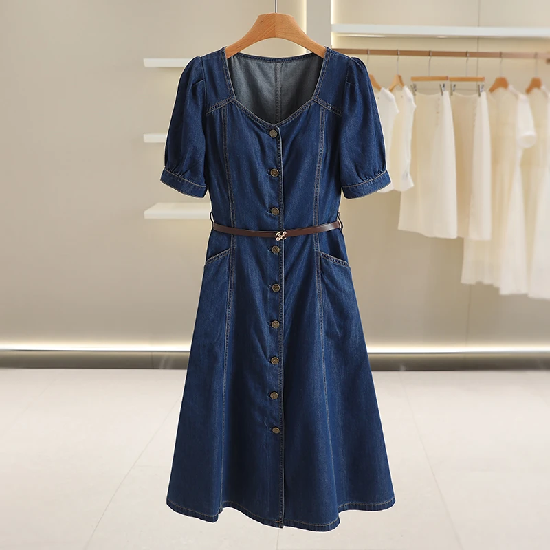 1【菲菲上身款】衣香系列 简约大方牛仔连衣裙#WYX56L21212#L212