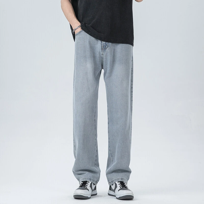 牛仔裤裤子男士夏季宽松大码阔腿裤休闲裤春秋百搭春夏薄款潮流