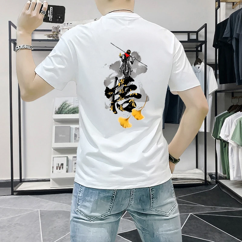 短袖t恤男士2025夏季新款潮牌潮流修身男生印花ins百搭上衣T恤