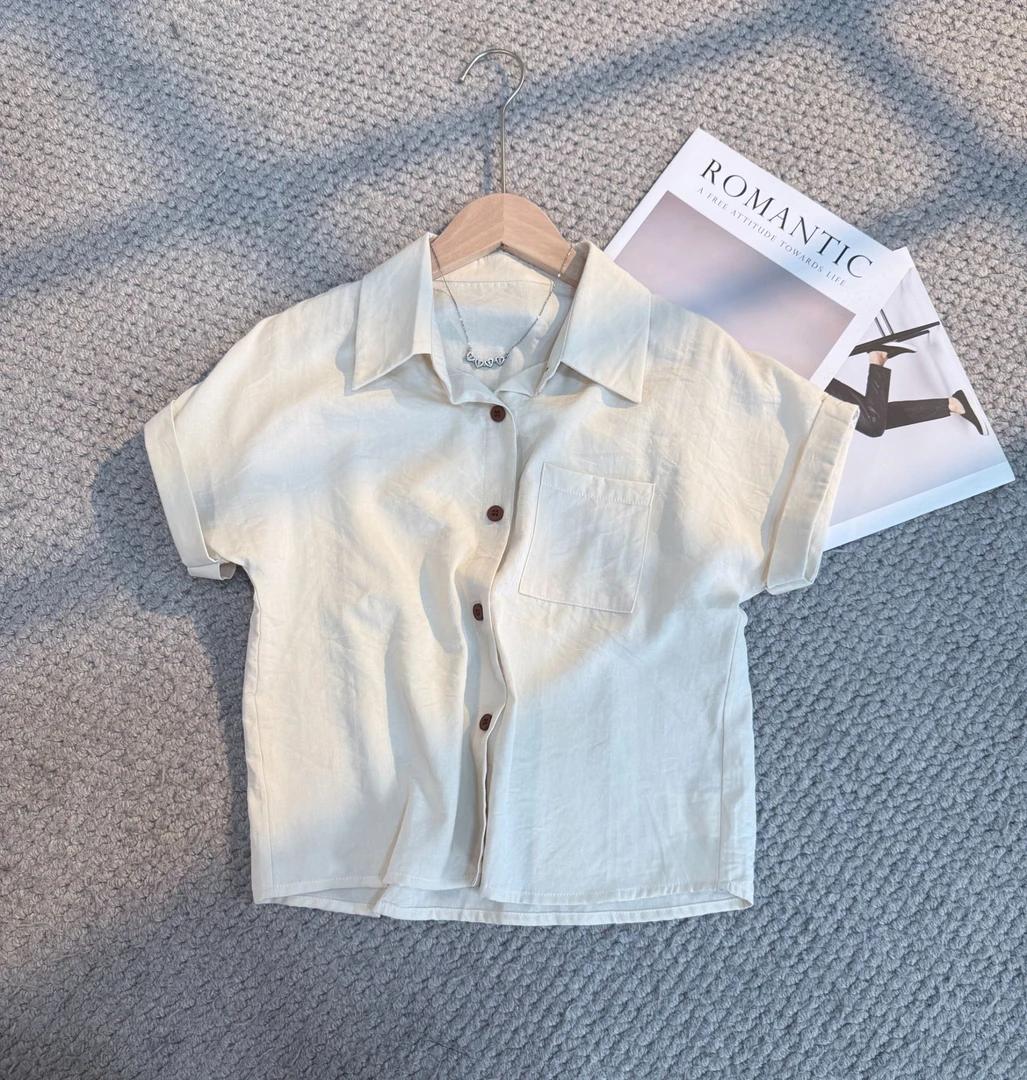 夏季薄款纯色洋气百搭新款女装2025显瘦休闲衬衫复古时尚上衣韩版