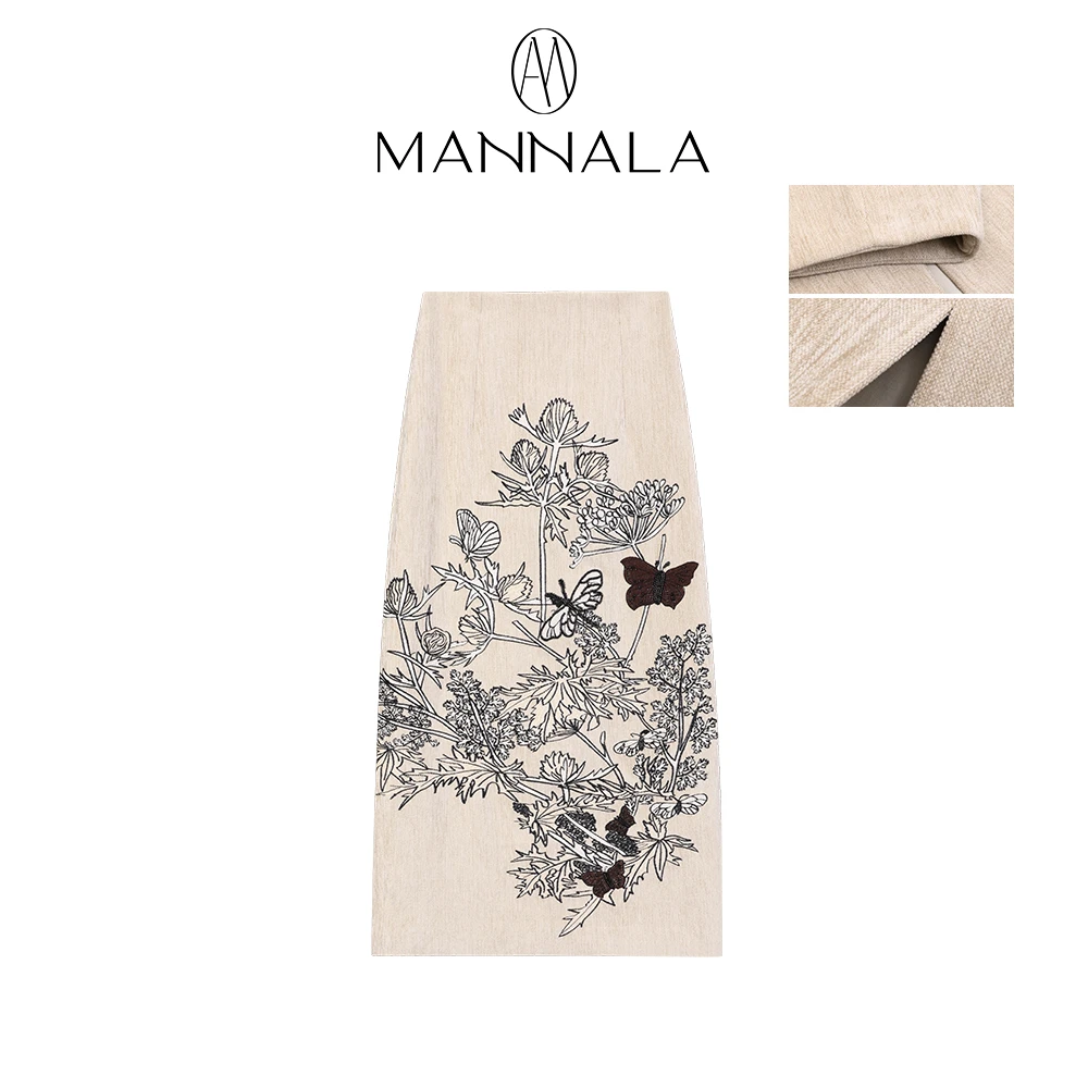 MANNALA丨“秋梦蝶”重磅蝴蝶绣花钉珠气质秋冬直筒半身裙  Q9157