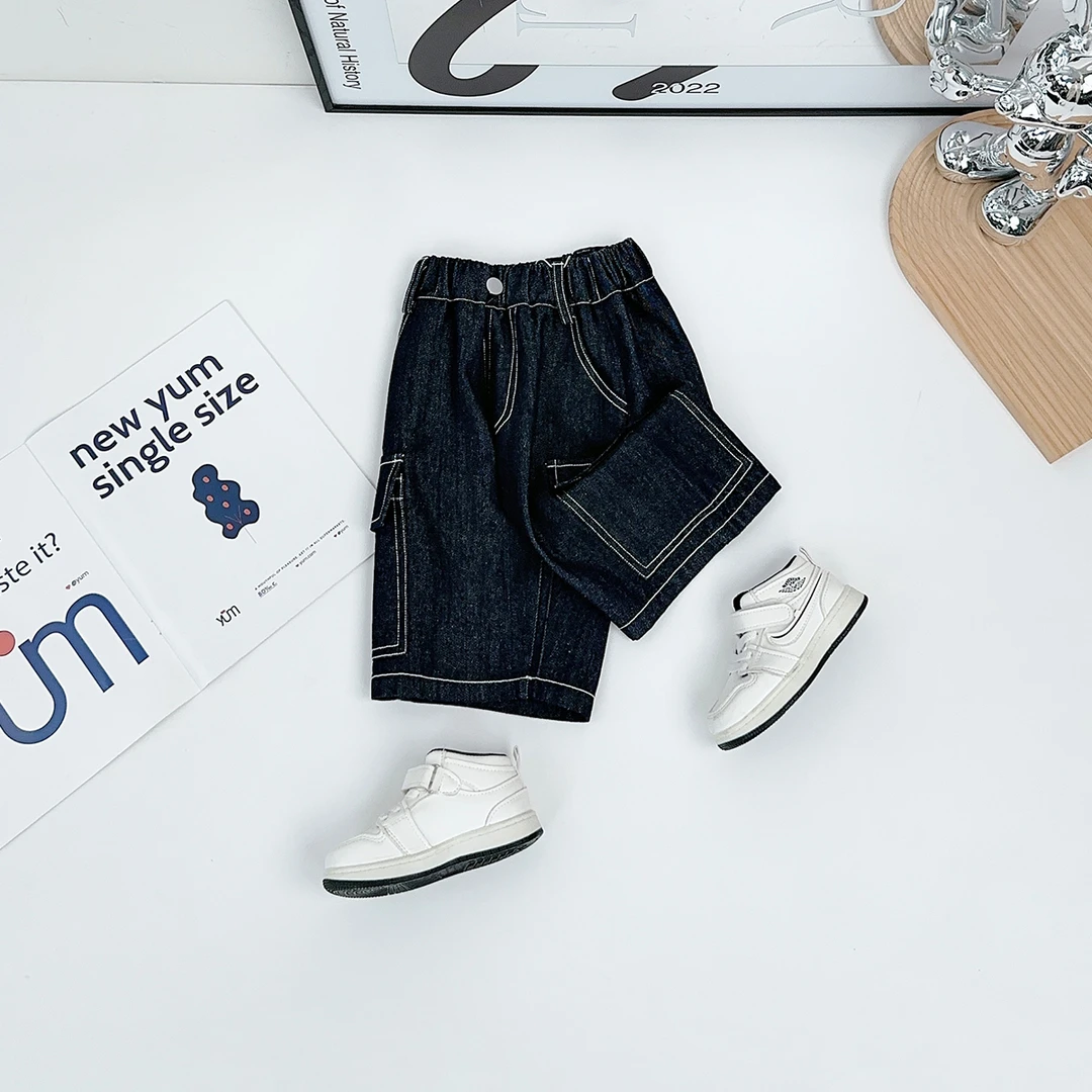 儿童五分裤子夏装薄款男童宽松牛仔裤夏季 FB25152 悠悠童话童装