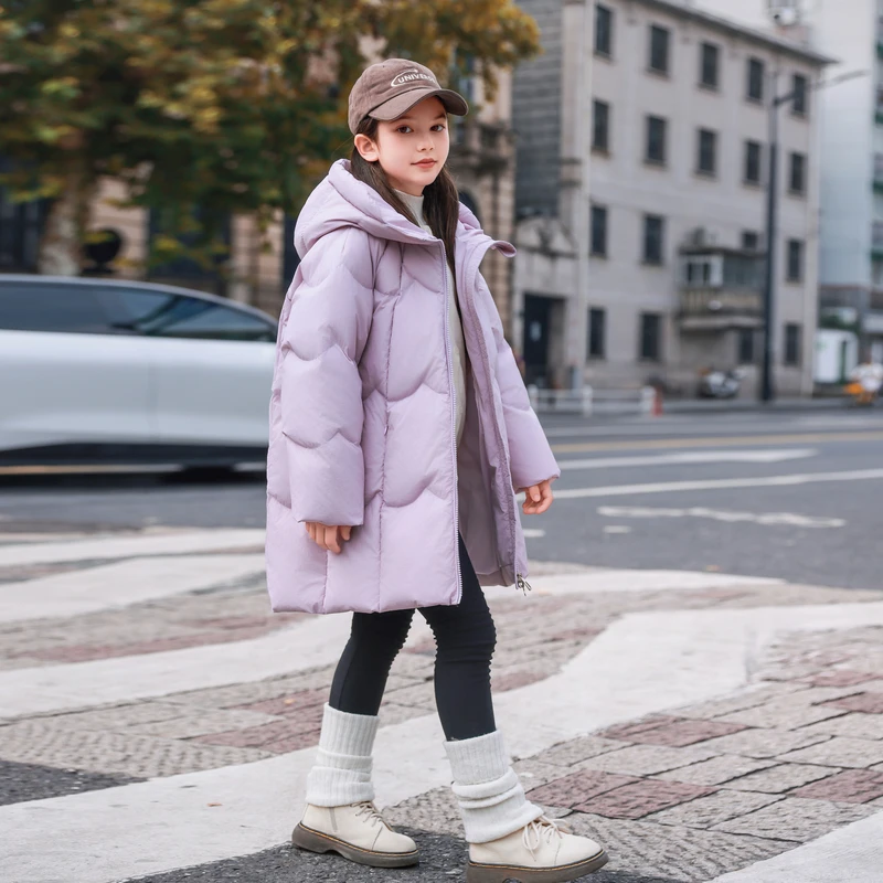 2025新款儿童女童羽绒服中长款冬季加厚女孩保暖时尚洋气中大童装