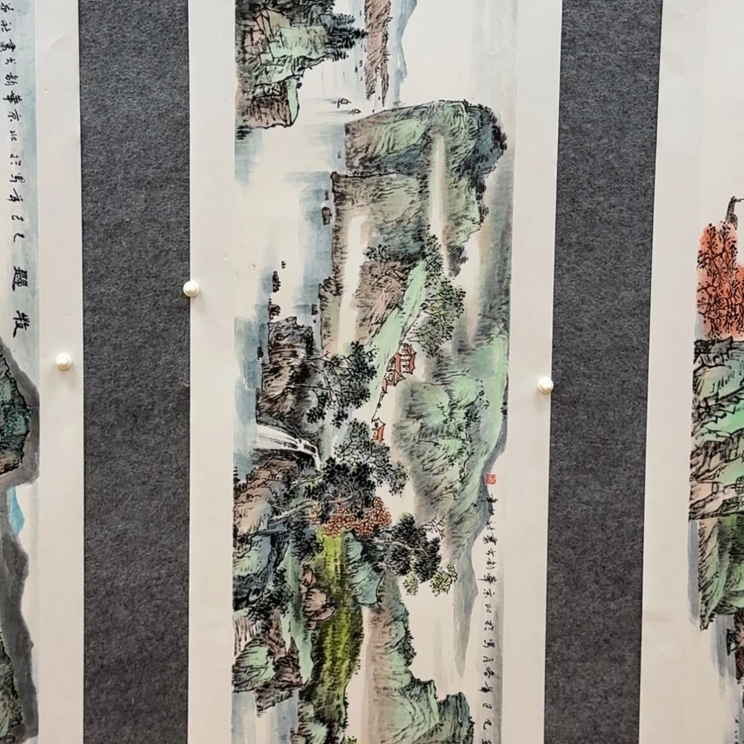 国画檀少章138x34山水