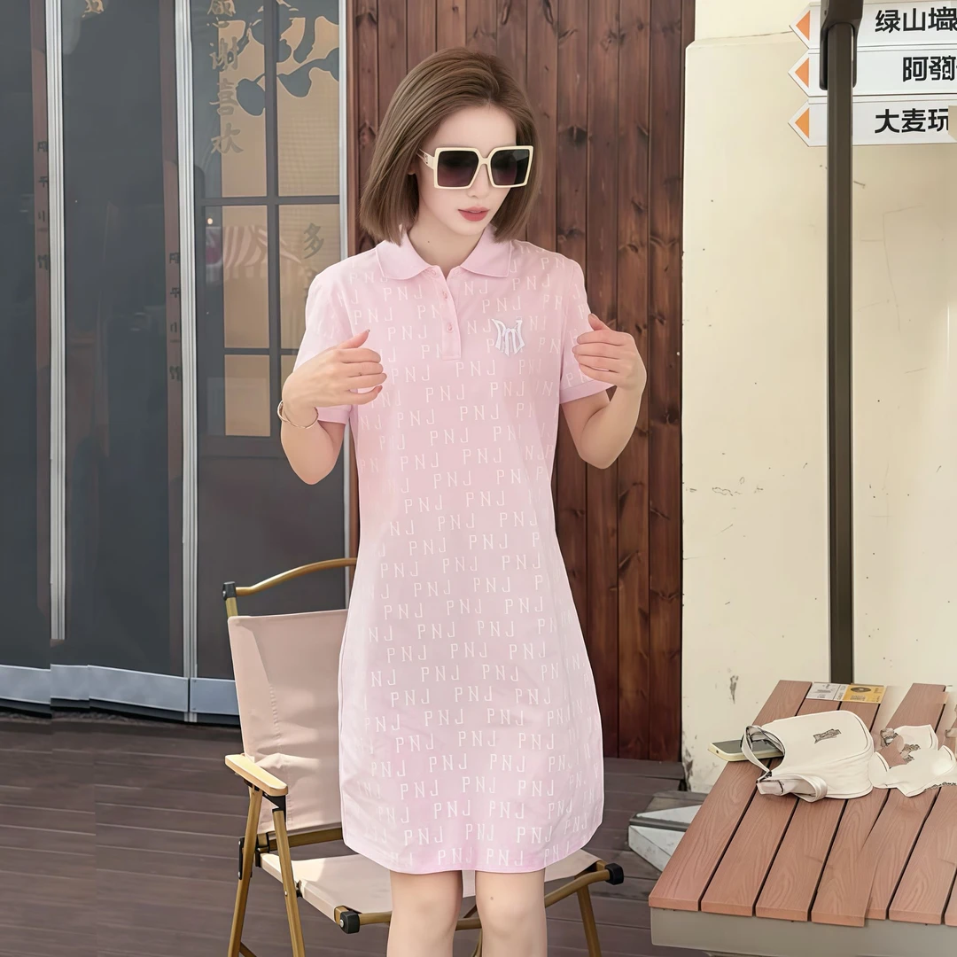 PNJ2025年夏季新款短袖连衣裙休闲裙显瘦气质翻领polo裙KL256010