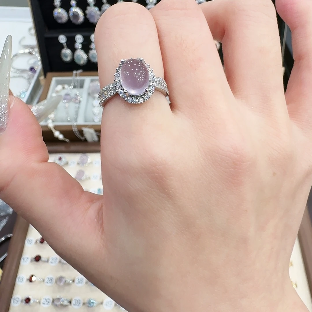 今***吗戒指萤石银S925镶嵌