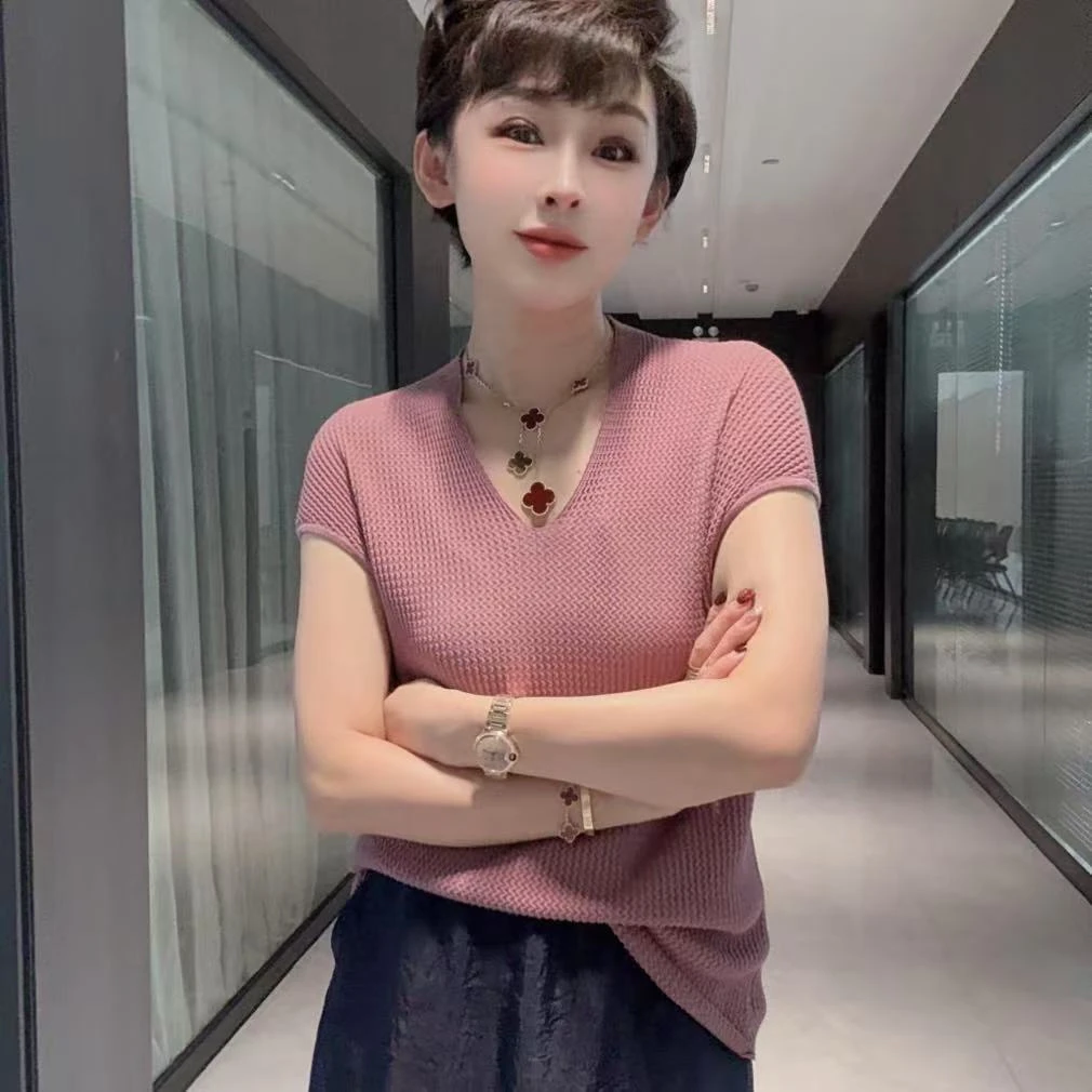 MINGGANG/名港【天丝+桑蚕丝】百搭休闲风修身包袖针织衫 MG3065-1