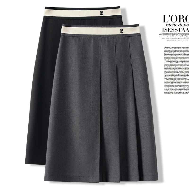 不规则百褶半身裙女夏季2025新款高腰显瘦垂感中长款Aa字包臀裙子