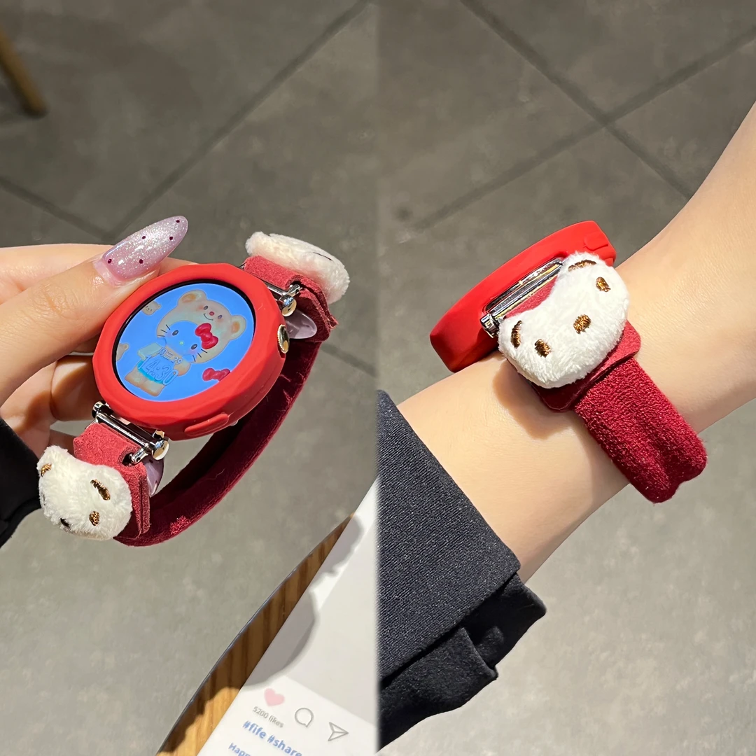 适用华为手表gt5表带watch5运动GT6智能腕带gt5pro小熊JY发圈秋冬