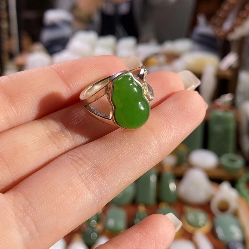 【闪购商品】吊坠(不含链)银S925镶嵌和田玉℡****﹌戒指