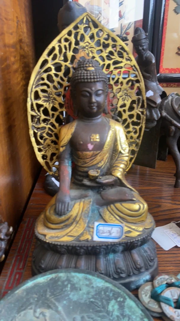 密胺瓷铜佛像摆件