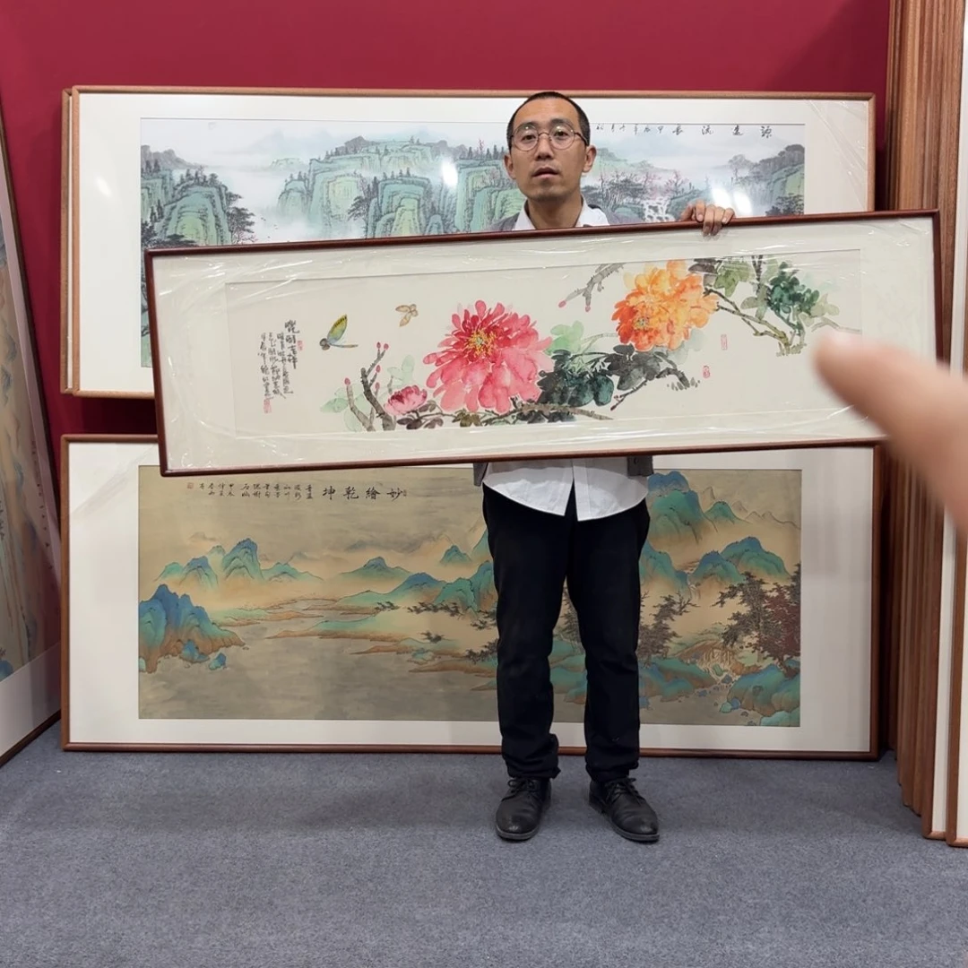 国画带框绘画160/45尺寸