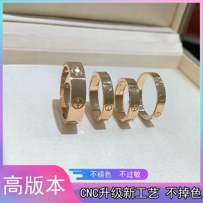 钛钢戒指 卡家LOVE戒指男女小众情侣对戒时尚轻奢个性不掉色指环