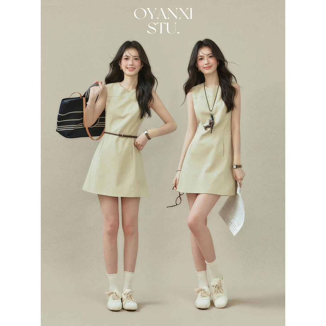 【OYANXI!清！】《可鲁千金》气质无袖连衣裙女2025设计感a字短裙