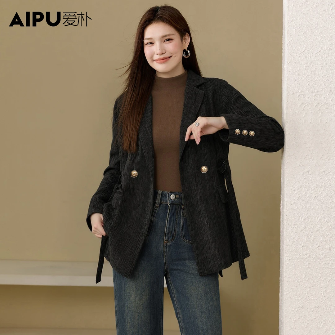 爱朴大码女装25年新款时尚气质显瘦高端小香风外套冬季穿搭23560