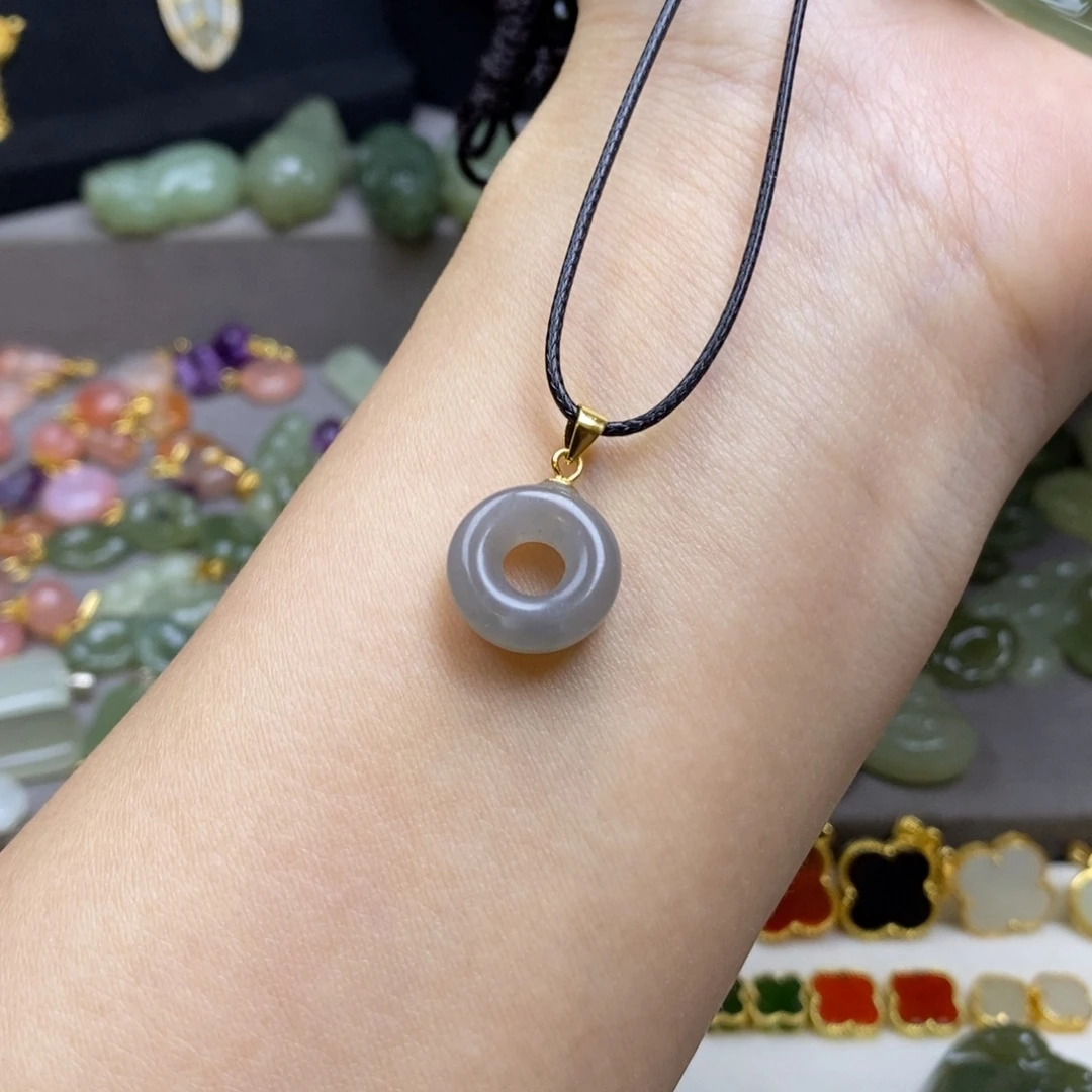 和田玉银S925镶嵌颈饰