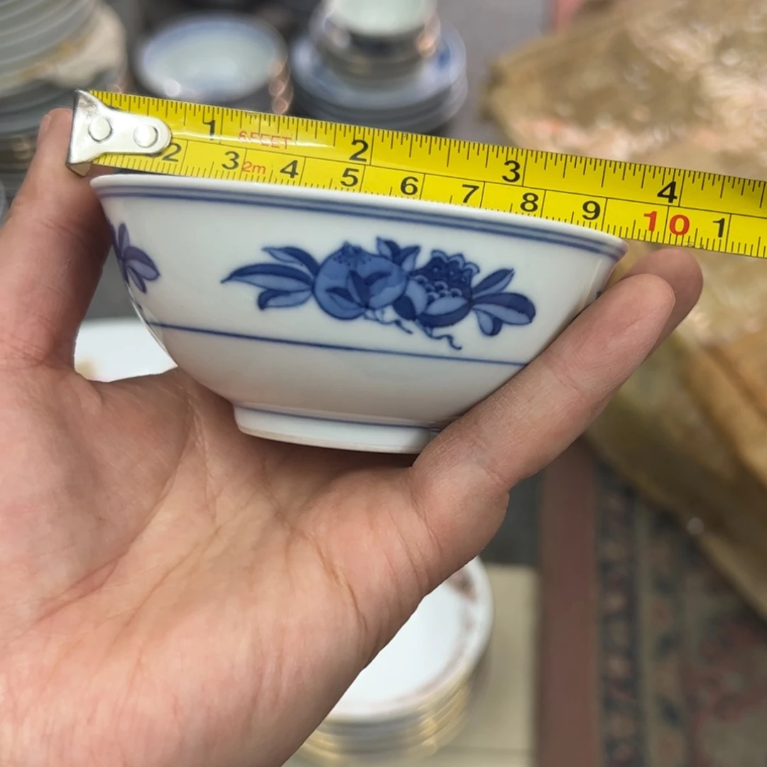 其他陶9公分手绘三多茶碗