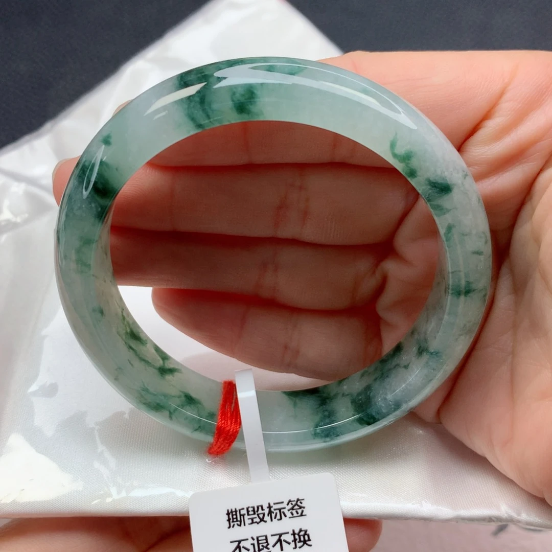 未镶嵌手镯翡翠54-55冰透飘花