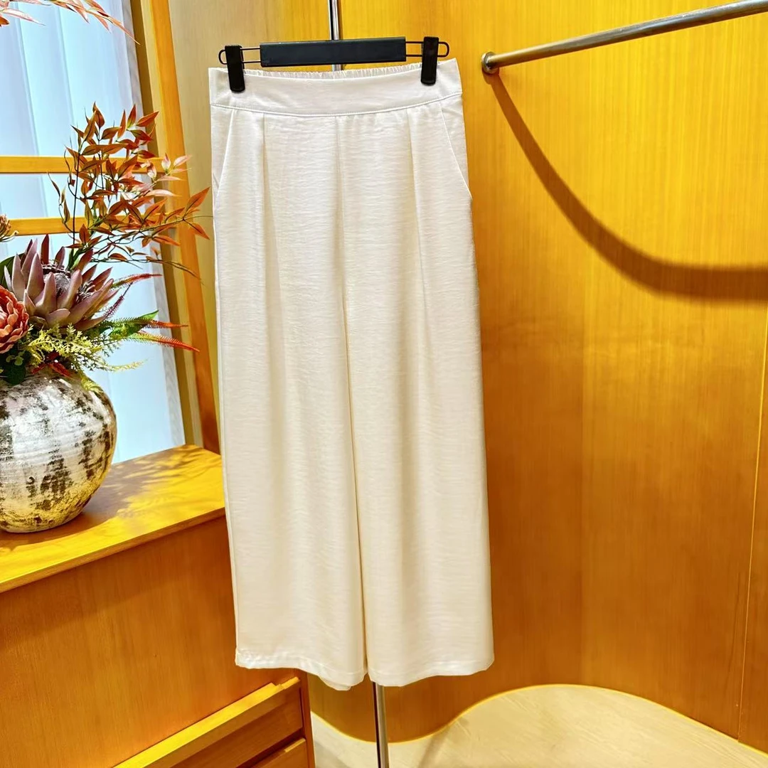 YS【迟暮】3035新中式时尚简约百搭休闲阔腿九分裤子