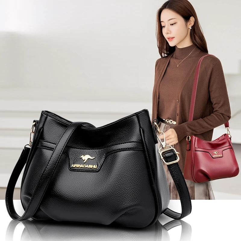 母亲节送妈妈真皮质感中老年中老年妈妈包时尚百搭百搭女士包包