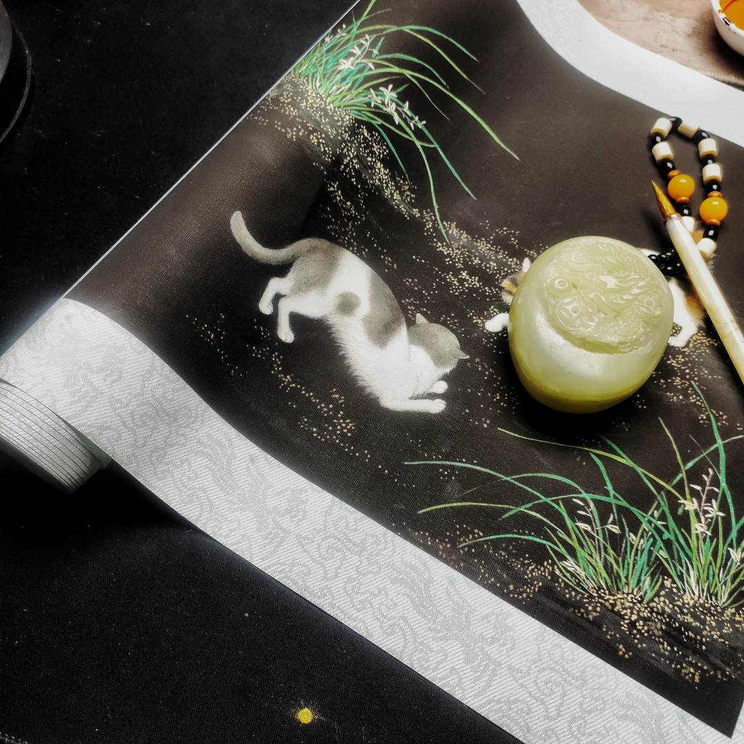 【玄玉窥渊】绢布长卷34×10国风中国风绢布长卷可裁剪