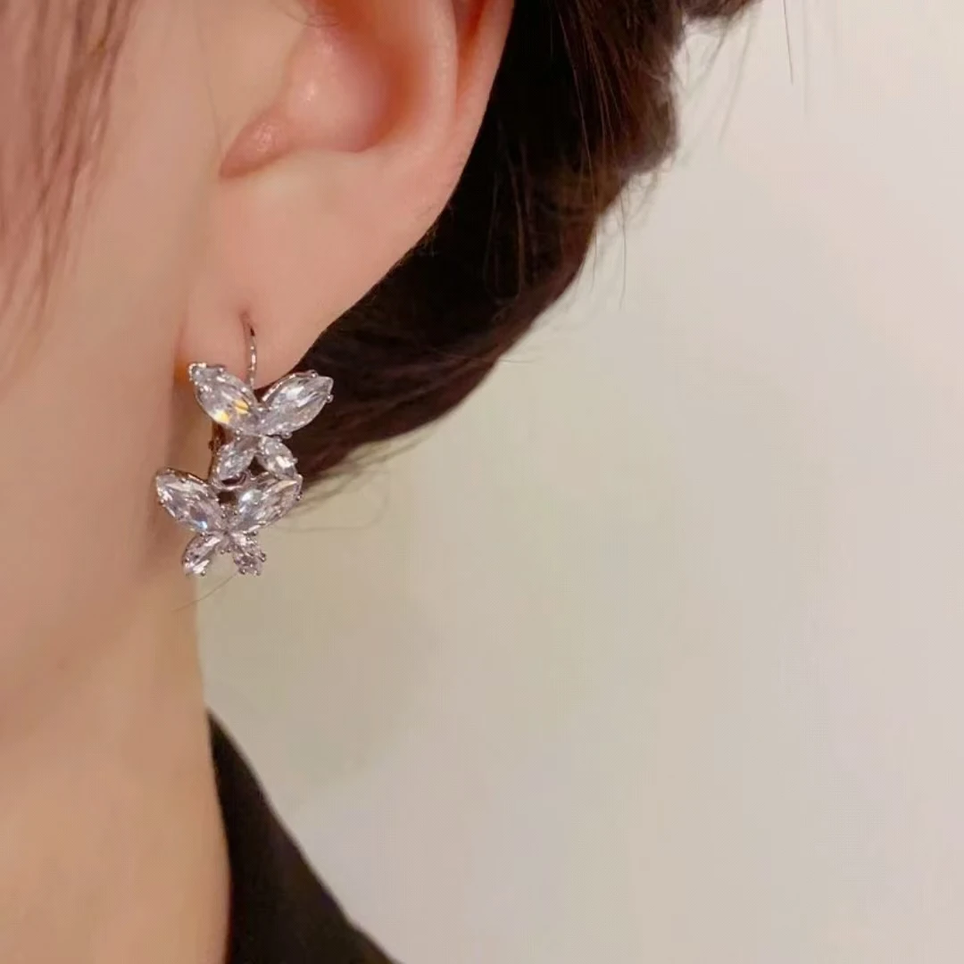 铜合金耳饰 轻奢蝴蝶气质设计师耳环上班族耳饰女小众N3492