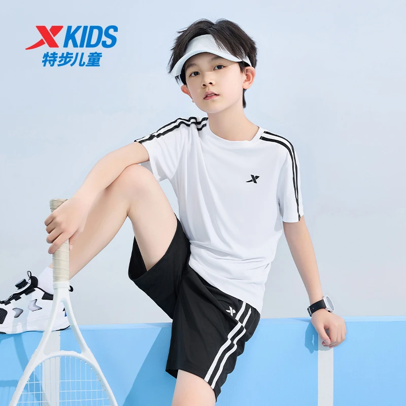 特步儿童冬季透气跑步时尚百搭中大童速干科技套装6762265A9186