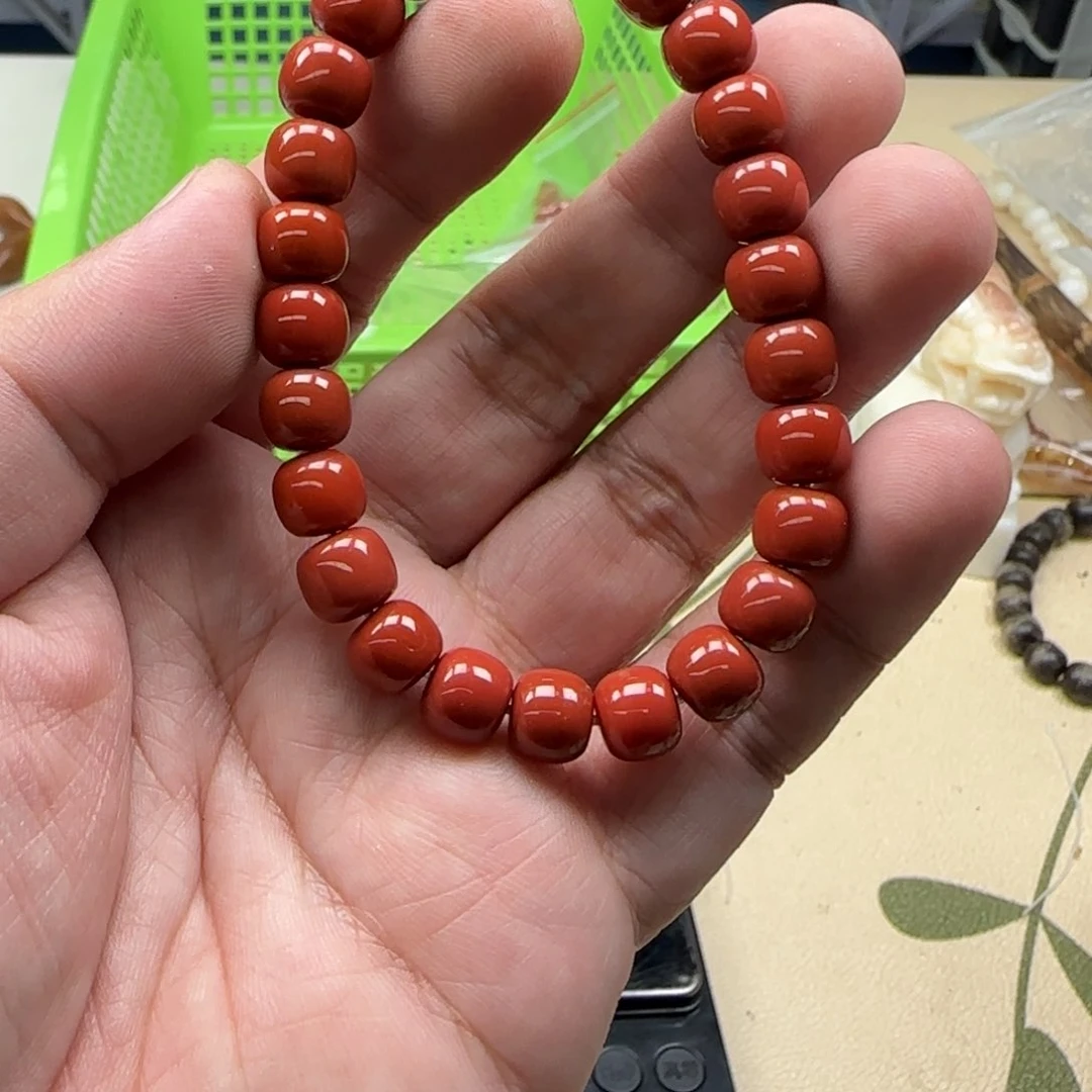 白玉菩提吊坠红色6709