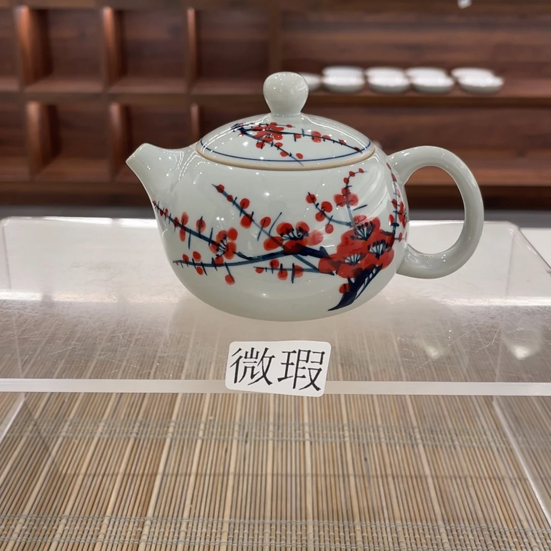 釉下手绘茶具微瑕