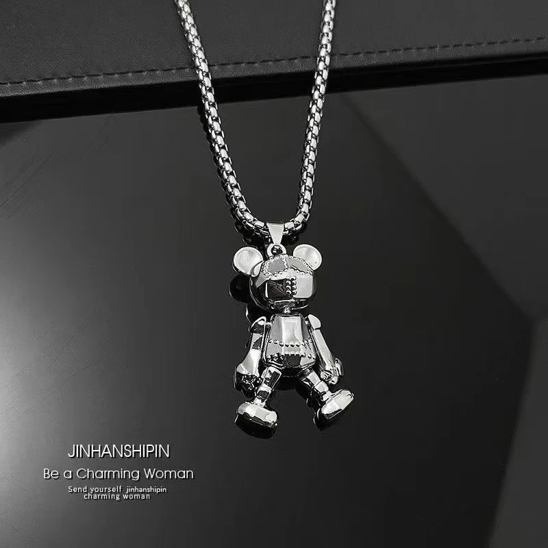 钛钢项链 个性搭配  时尚潮流暴力熊情侣百搭项链