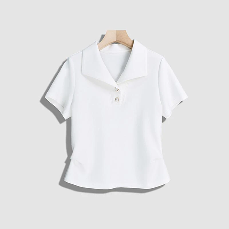 2025年夏季新款韩版修身v领时尚短袖打底衫内搭潮流收腰女装T恤
