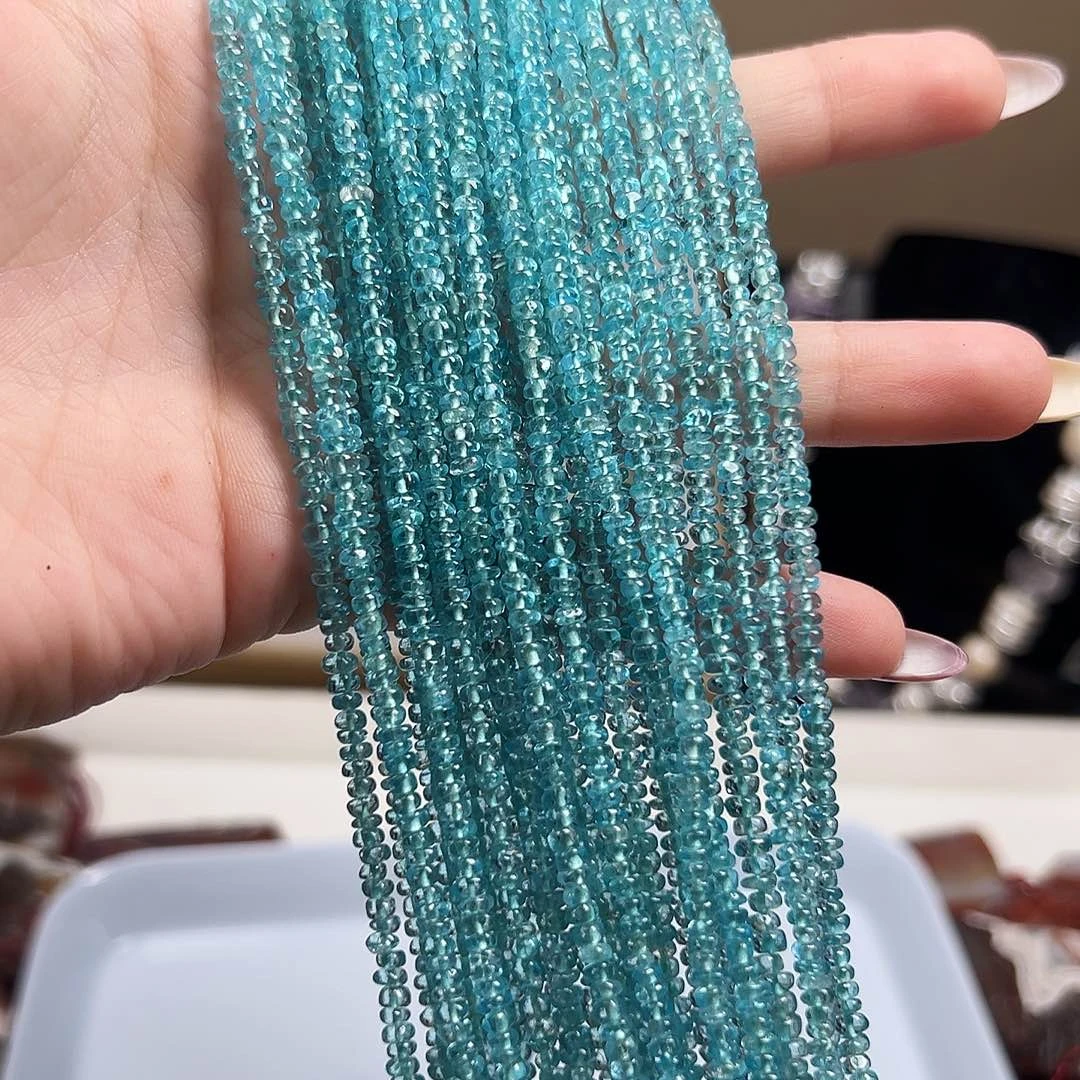 玛瑙/玉髓合金珠宝半成品j393 3.3m 海蓝宝晶一条