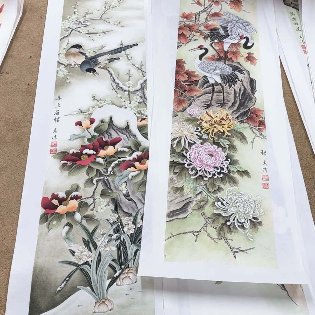 国画g*y陈秀清4尺花鸟马