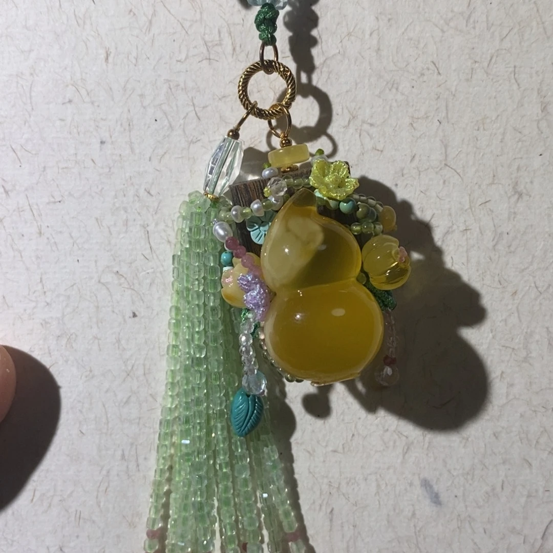 琥珀未镶嵌颈饰蜜蜡葫芦挂件
