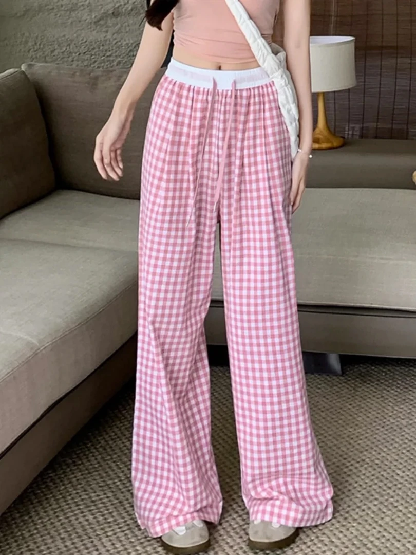 B183女士垂感薄款阔腿裤长裤