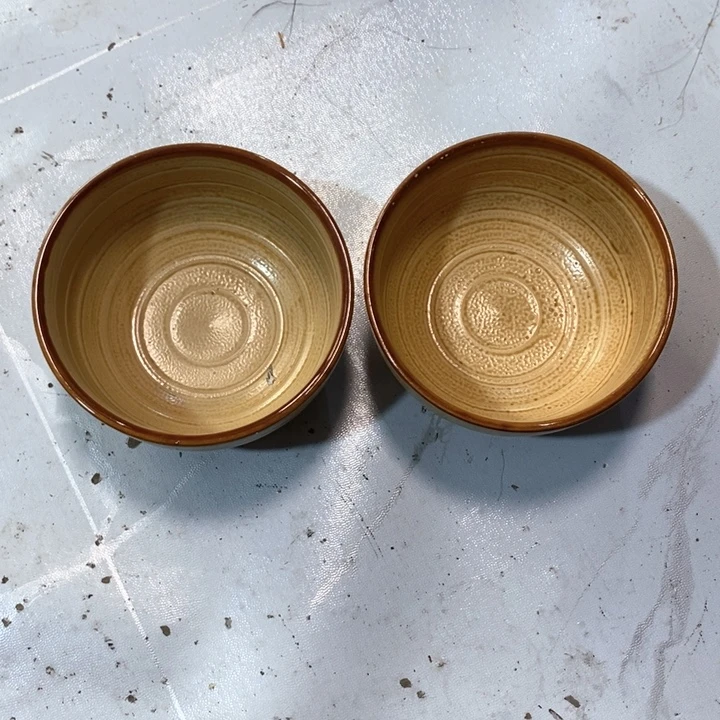 瓷片五厂虎皮釉口径15厘米两个面碗