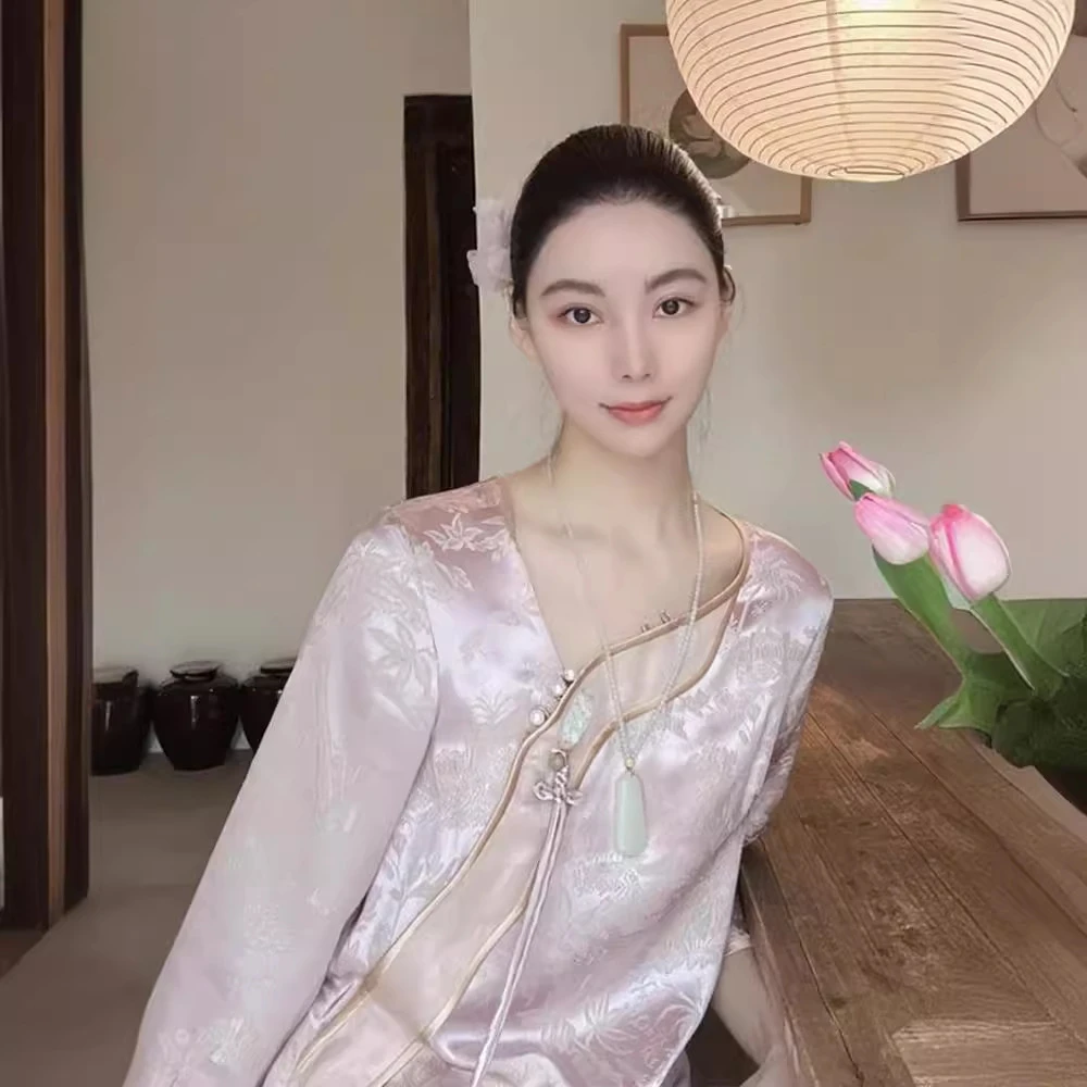 2025夏季新中式国风粉色连衣裙改良旗袍少女年轻款气质高级感裙子