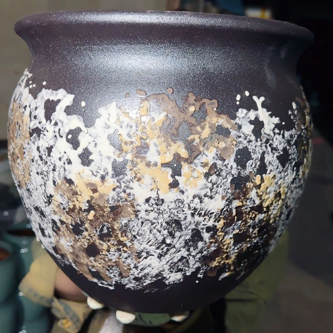 紫砂花盆高27口26