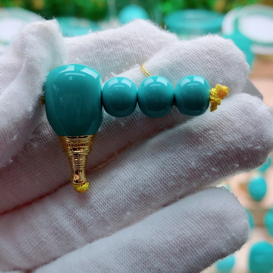 绿松石18K金镶嵌配饰