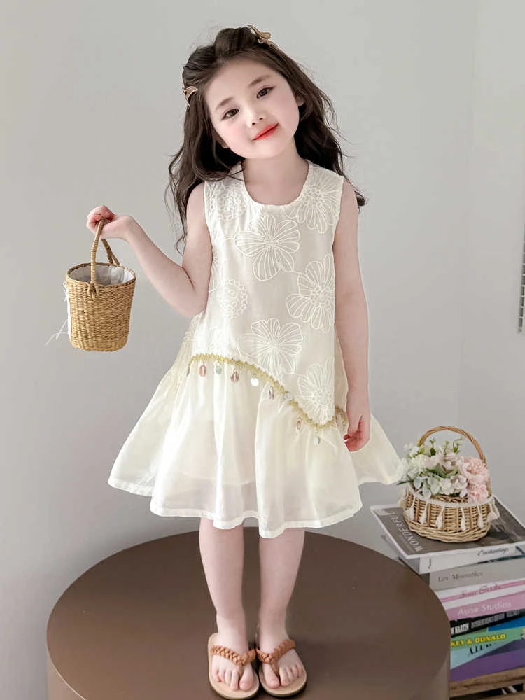 女童连衣裙夏季2025新款儿童洋气宝宝时髦夏装裙子凉爽女童裙子