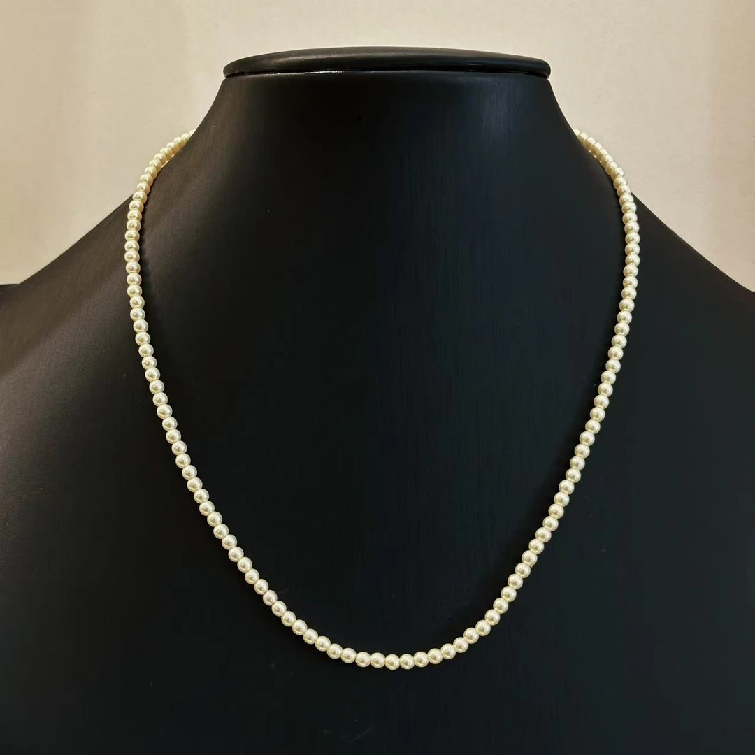 合金项链 05586【来自艾米精品】珐琅珍珠时尚百搭复古项链