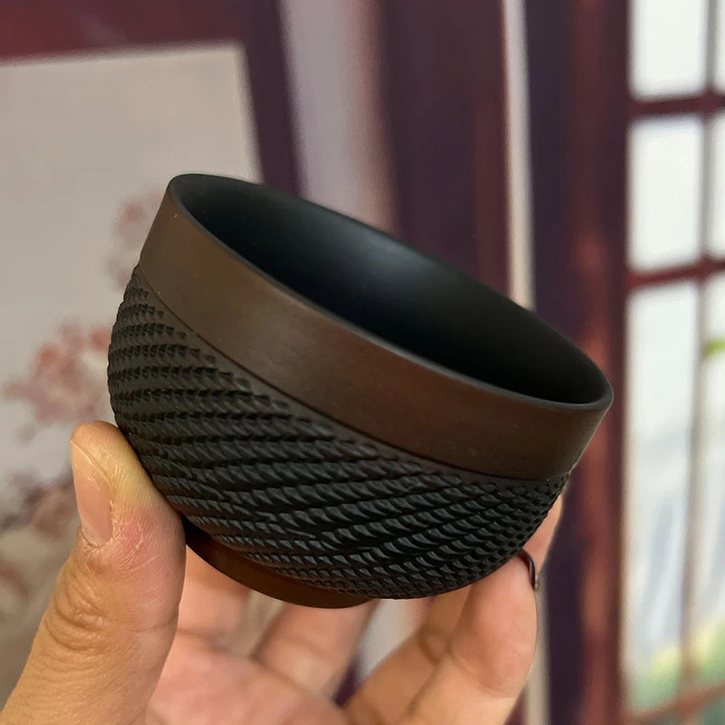 泡茶紫陶全手工跳刀主人杯陶瓷大号大口杯个人专属单杯大容量茶杯