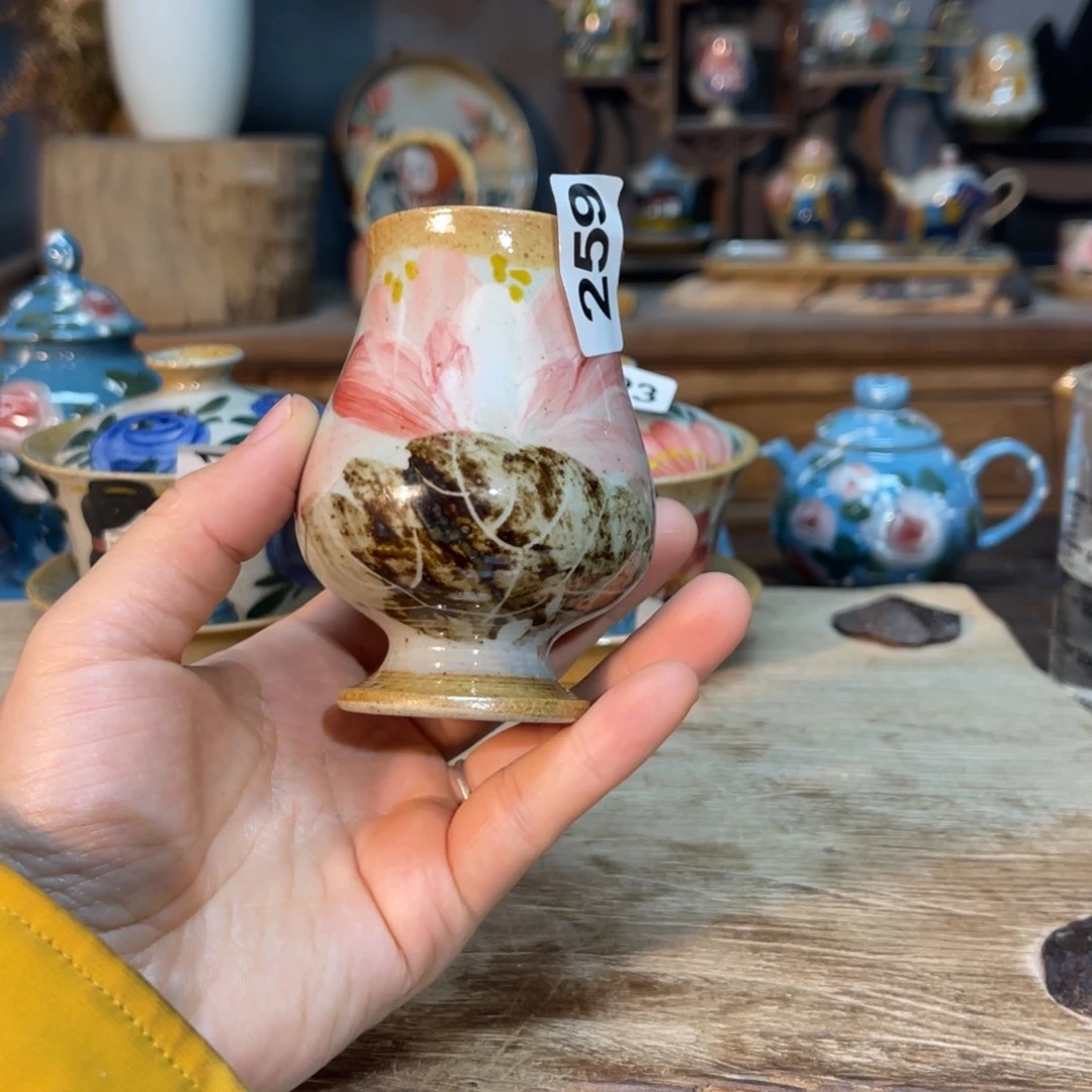 壶素浅陶瓷手工手绘