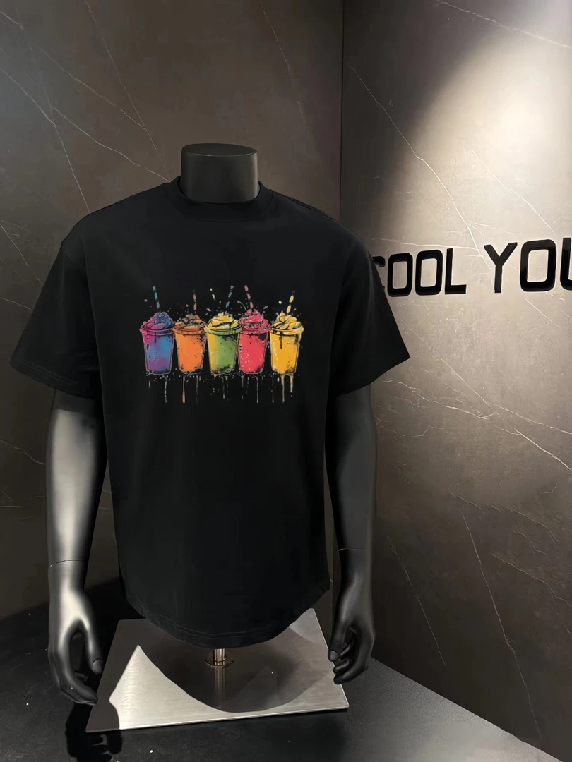 【重磅纯棉】 美式潮牌ins嘻哈街头夏季纯棉T恤短袖男简约宽松休闲